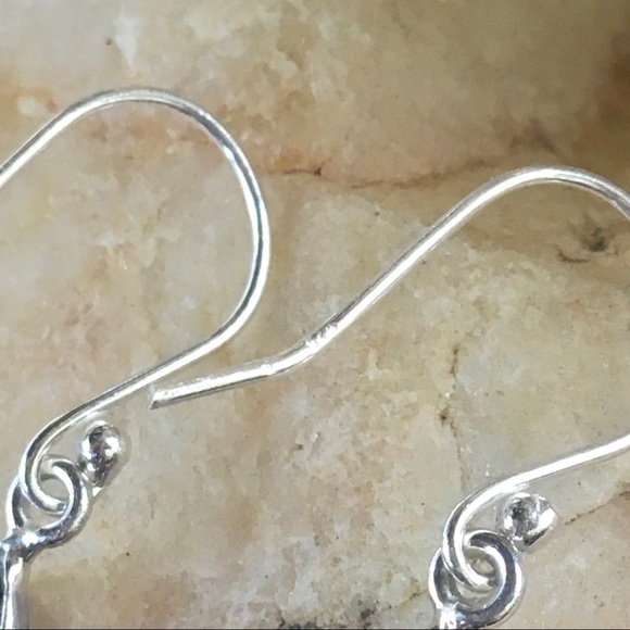 ORANGE SODALITE teardrop 925 sterling earrings - Picture 4 of 7